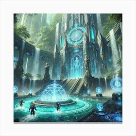 Abyssal Temple Scifi Canvas Print