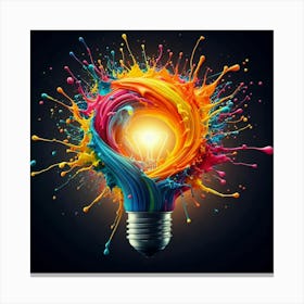 Colorful Light Bulb Canvas Print