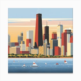 Chicago Travel Poster 2 Canvas Print