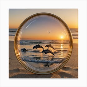 Dolphins Through the Looking Glass - perspective Canvas Print