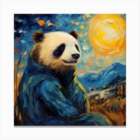 Van Panda, Vincent Van Gogh Inspired Canvas Print