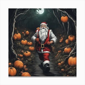 Santa Claus In The Woods Canvas Print