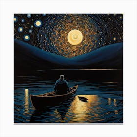 Night In The Canoe Canvas Print