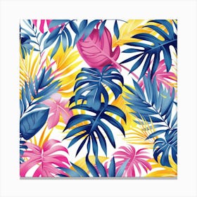 Tropical Leaves Seamless Pattern 8 Canvas Print