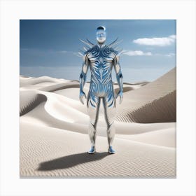 Futuristic Man In The Desert 11 Canvas Print