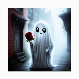 Ghost With Rose Canvas Print