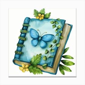 Butterfly On A Book Canvas Print