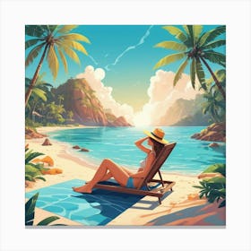 Graphic Design Dreaming Of A Vacation Square Art 0 Canvas Print