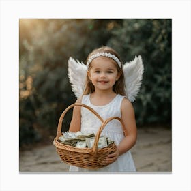 Angel In A Basket Canvas Print