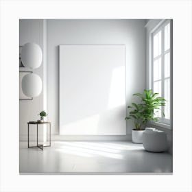 Empty Room With White Wall Canvas Print