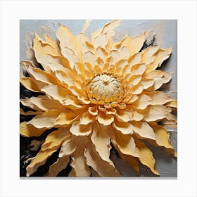 Large yellow dahlia flower Canvas Print