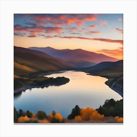 Sunset In The Mountains Canvas Print