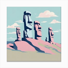 Moai Statues Canvas Print