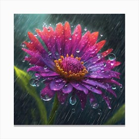 Flower In The Rain Canvas Print