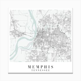 Memphis Tennessee Street Map Minimal Color Square Canvas Print