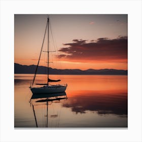 Sunset Sailboat Canvas Print