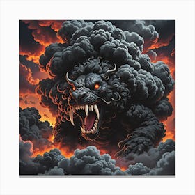 Godzilla In The Clouds Canvas Print