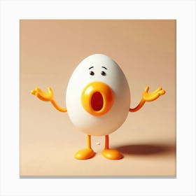 Egg Character - Egg Stock Videos & Royalty-Free Footage Canvas Print