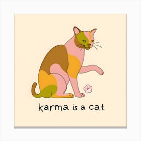 Karma Is A Cat 3 Canvas Print