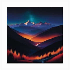 Night In The Mountains Canvas Print