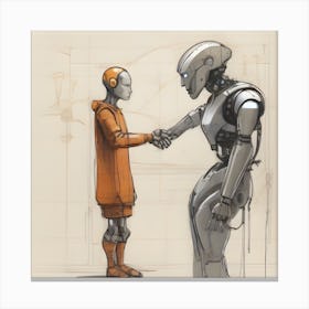 Robots And Humans Canvas Print