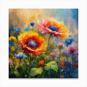 Flowers In The Meadow Canvas Print