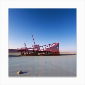 Abandoned Ship In The Desert Canvas Print