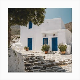 Whitewashed House In Mykonos 1 Canvas Print