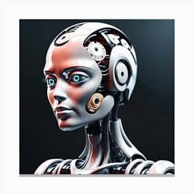 3d Rendering Of A Female Robot 3 Canvas Print