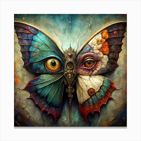 Steampunk Butterfly With Mechanical Details Canvas Print