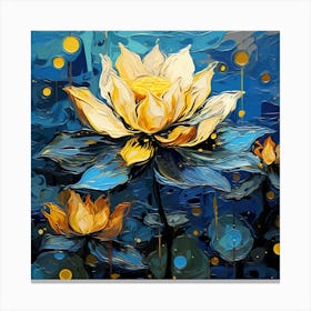 Lotus Flower Painting 1 Canvas Print