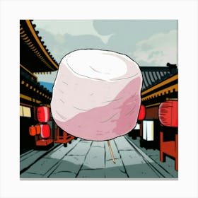 An Illustration Of A Marshmallow Floatin Qoq3lc4xrswl3stw1pgxyq Ata6 Zfbrw2n5ihu6vfr W Canvas Print