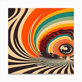 Trippy Sound Waves Retro Style Poster Print Canvas Print