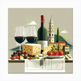 Wine And Cheese Canvas Print