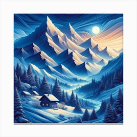 Winter Landscape Painting Canvas Print