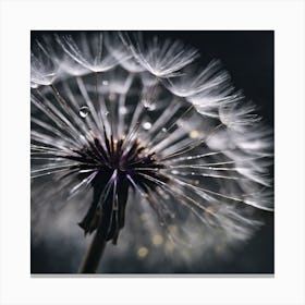 Monochrome Dandelion with a hint of Yellow Canvas Print