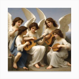 Shonda art prints Four Angels Playing Music Canvas Print