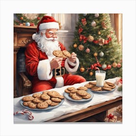 Santa Cookies Canvas Print