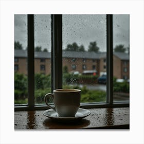 Rainy Day with Coffee Canvas Print