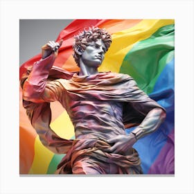 Michelangelos David Statue Lgbtq.Pride concept Canvas Print