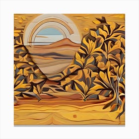 Sunset In The Desert Canvas Print