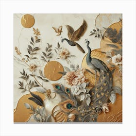 Gold Peacock Canvas Print