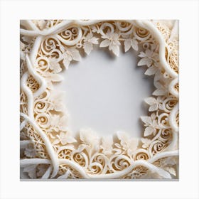 White Lace Wreath Canvas Print