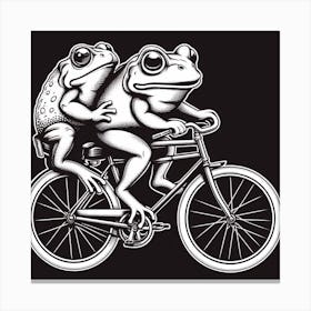 Frogs On A Bike Canvas Print