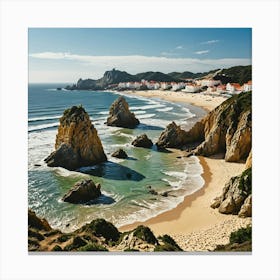 Beach In Portugal 6 Canvas Print