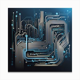 circuit board abstract art, technology art, futuristic art, electronics 212 Canvas Print