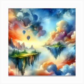 Islands In The Sky (In Watercolour) Style D Canvas Print