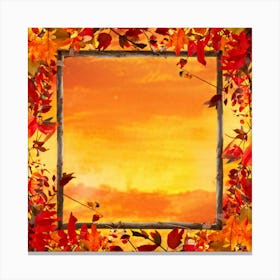 Autumn Themed Frame Embracing The Bright Sunlit Hues Of Fall Foliage Intricately Woven Design Of (7) Canvas Print