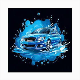 Logo Vector Car Wash Clean Soap Bubbles Water Splash Detailing Automotive Foam Service (15) Canvas Print