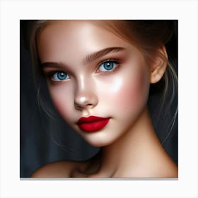 Portrait Of A Beautiful Girl Canvas Print